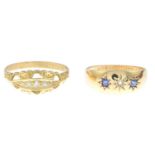 Early 20th century 18ct gold diamond five-stone ring,