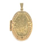 A 9ct gold locket pendant.Hallmarks for Birmingham.Length 3.8cms.