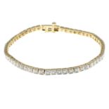 A 9ct gold cubic zirconia bracelet.Hallmarks for 9ct gold.