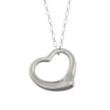 A silver 'Open Heart' pendant,