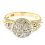 A mid Victorian 18ct gold rose-cut diamond dress ring.Stamped 18ct.Ring size L.