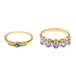 14ct gold tanzanite and diamond dress ring,