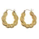 A pair of 9ct gold hoop earrings.