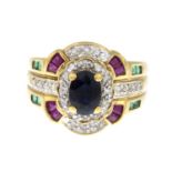 A 9ct gold ruby,