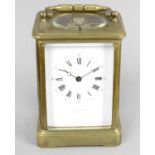 A 19th century French brass cased repeater carriage clock,