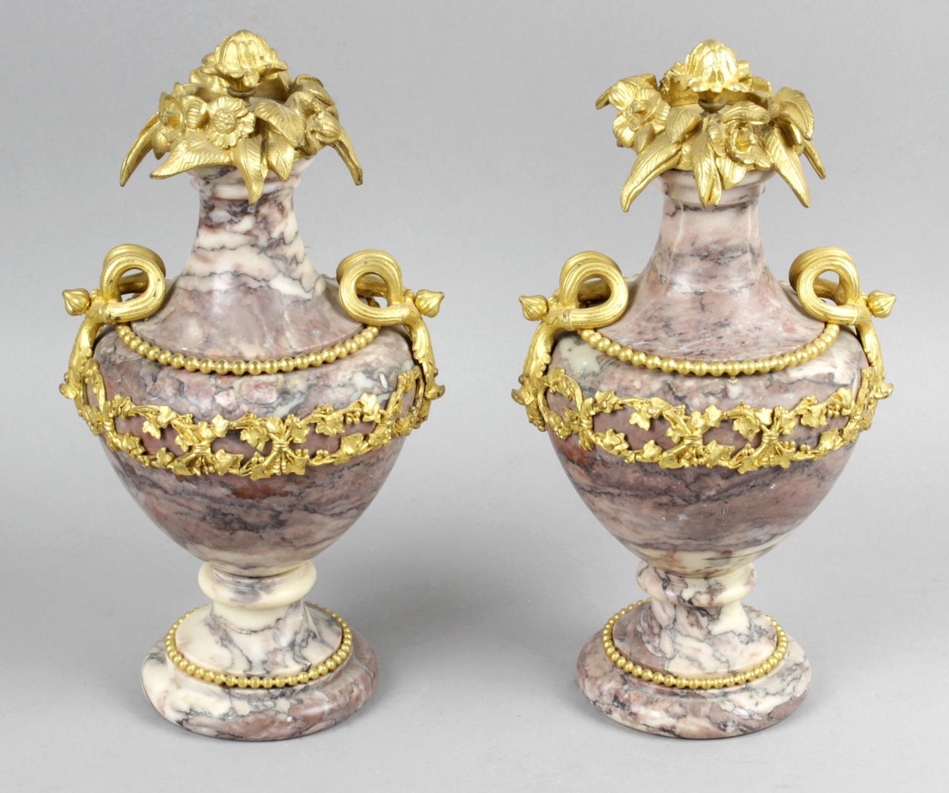 A pair of 19th century marble vases,