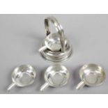 A set of four small Portuguese silver ashtrays & stand,