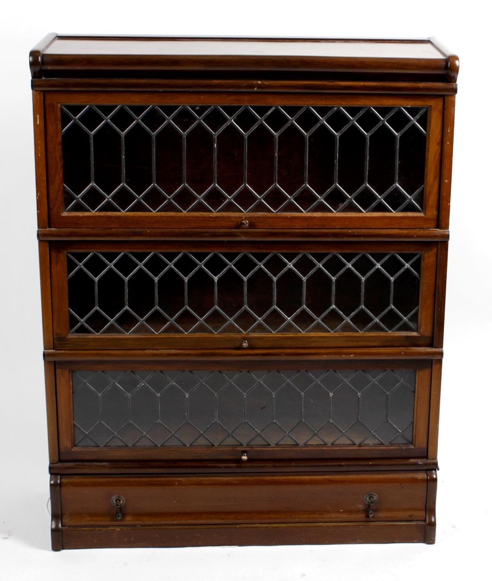 An early 20th century mahogany Globe Wernicke sectional stacking bookcase,