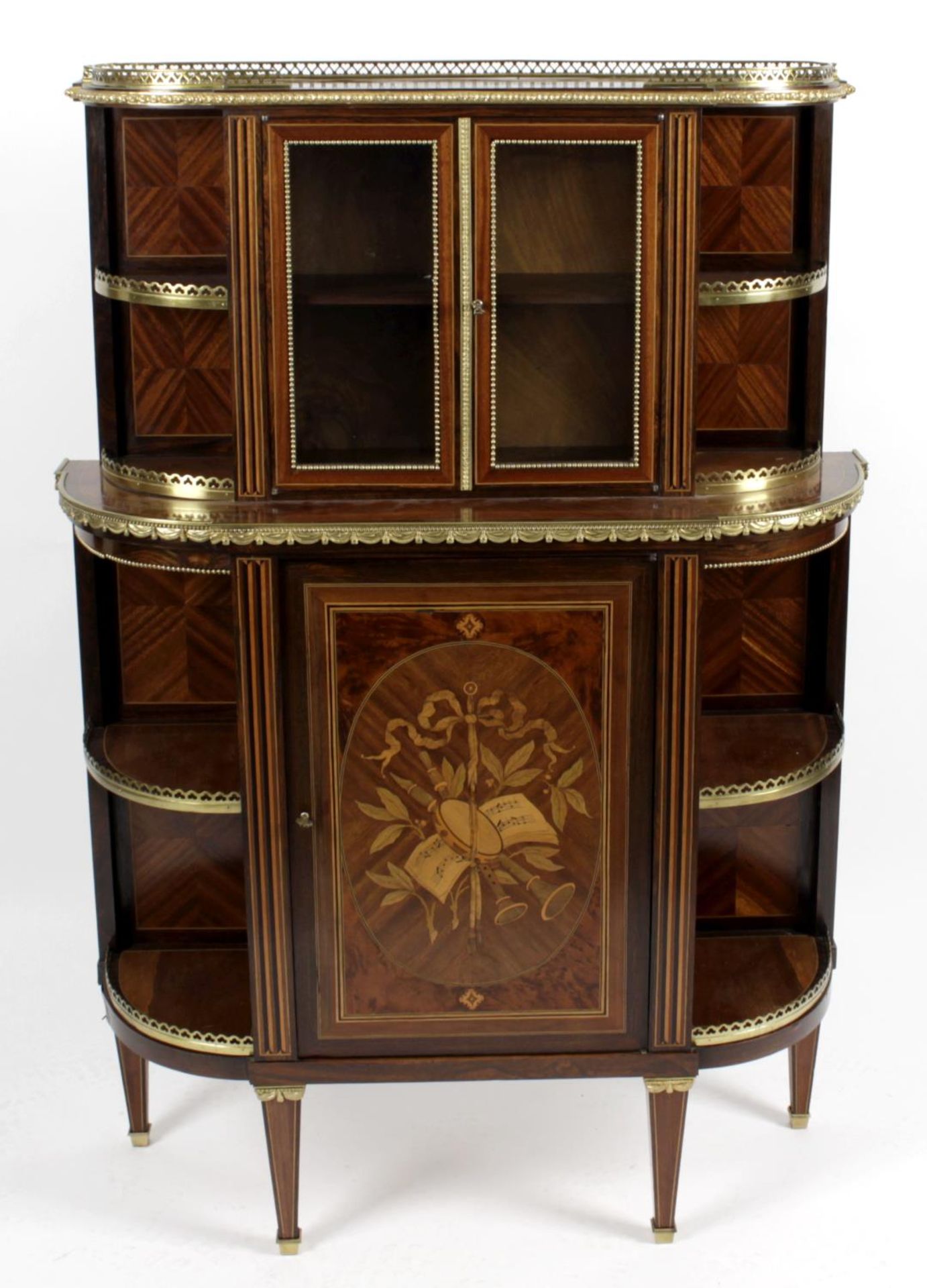 An early twentieth century mahogany and rosewood crossbanded side cabinet,