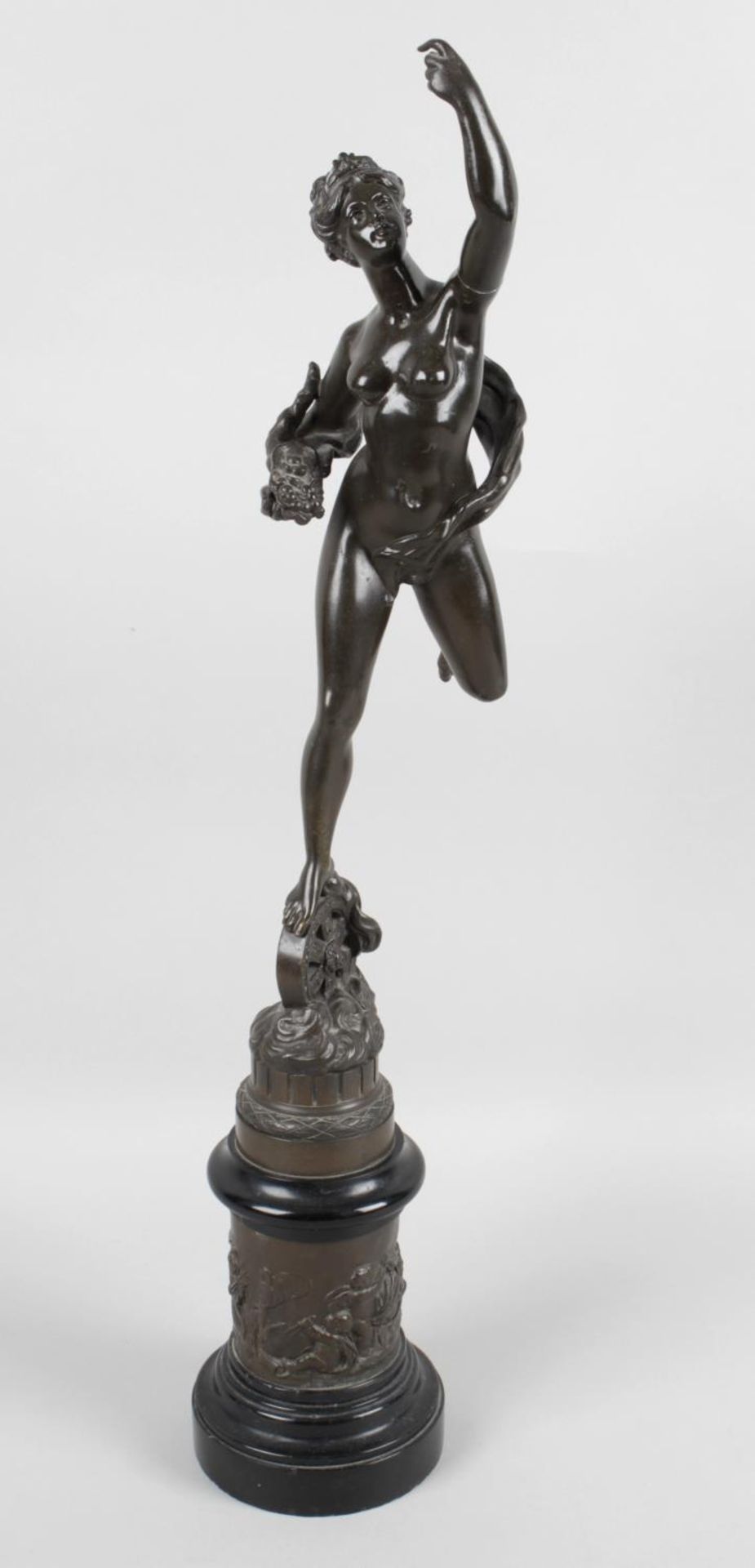 A large 19th century bronze study of Fortuna,
