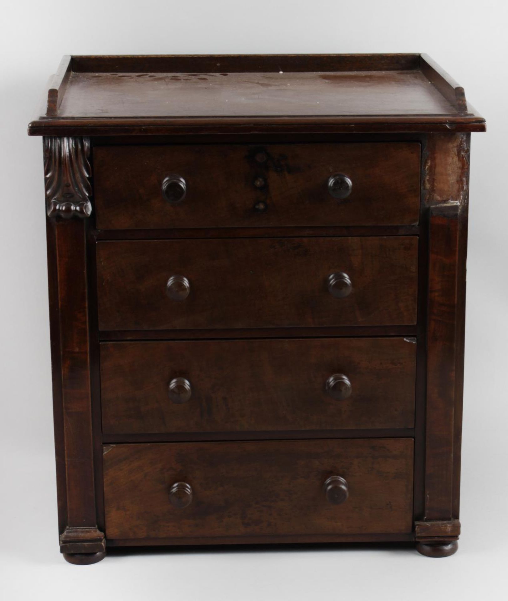 A Victorian mahogany miniature chest of drawers,