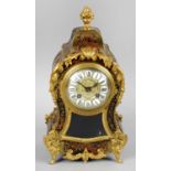 A late 19th century French boulle-work cased mantel clock,