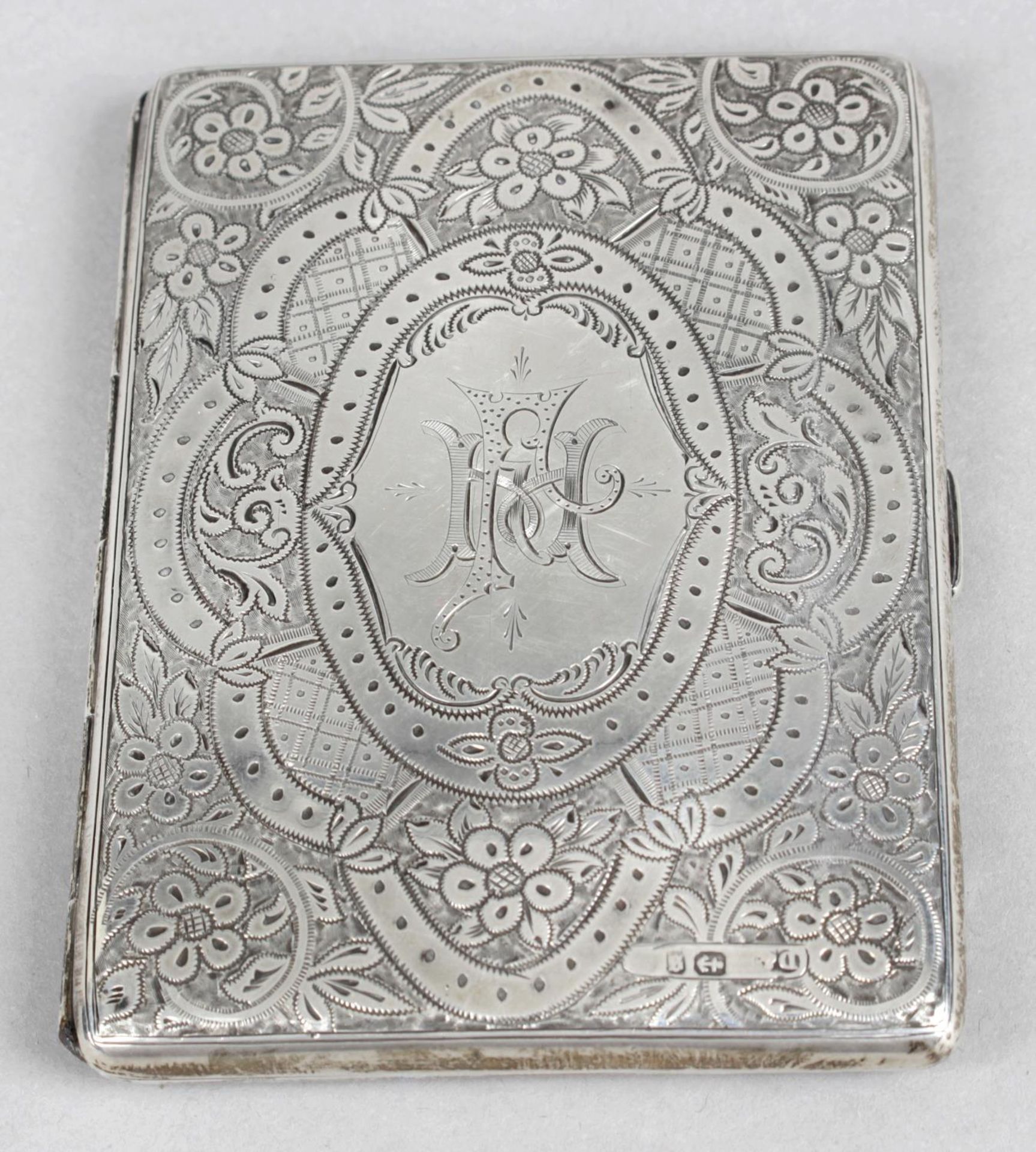A late Victorian silver case,