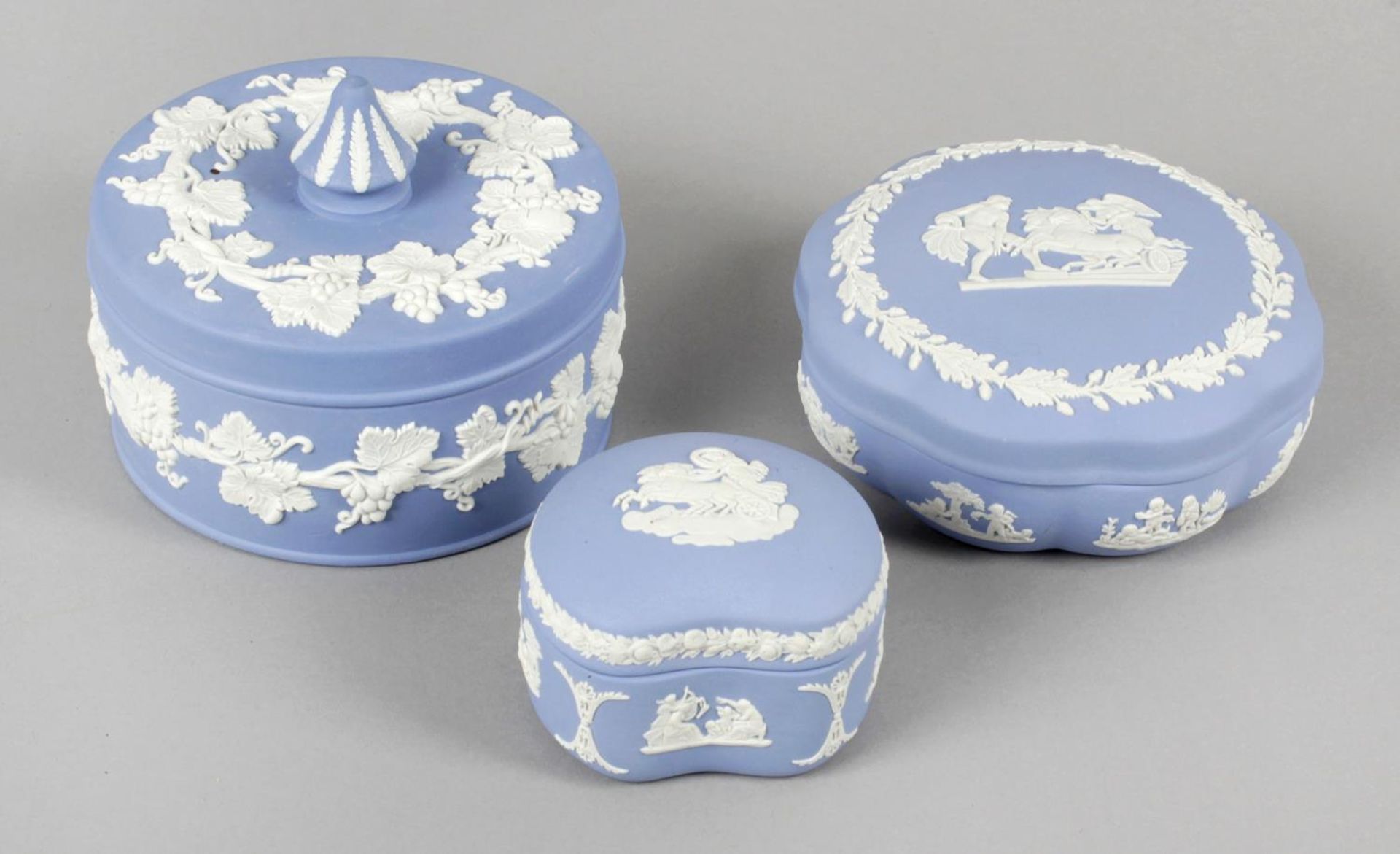 A mixed selection of Wedgwood Jasperware to include plates,