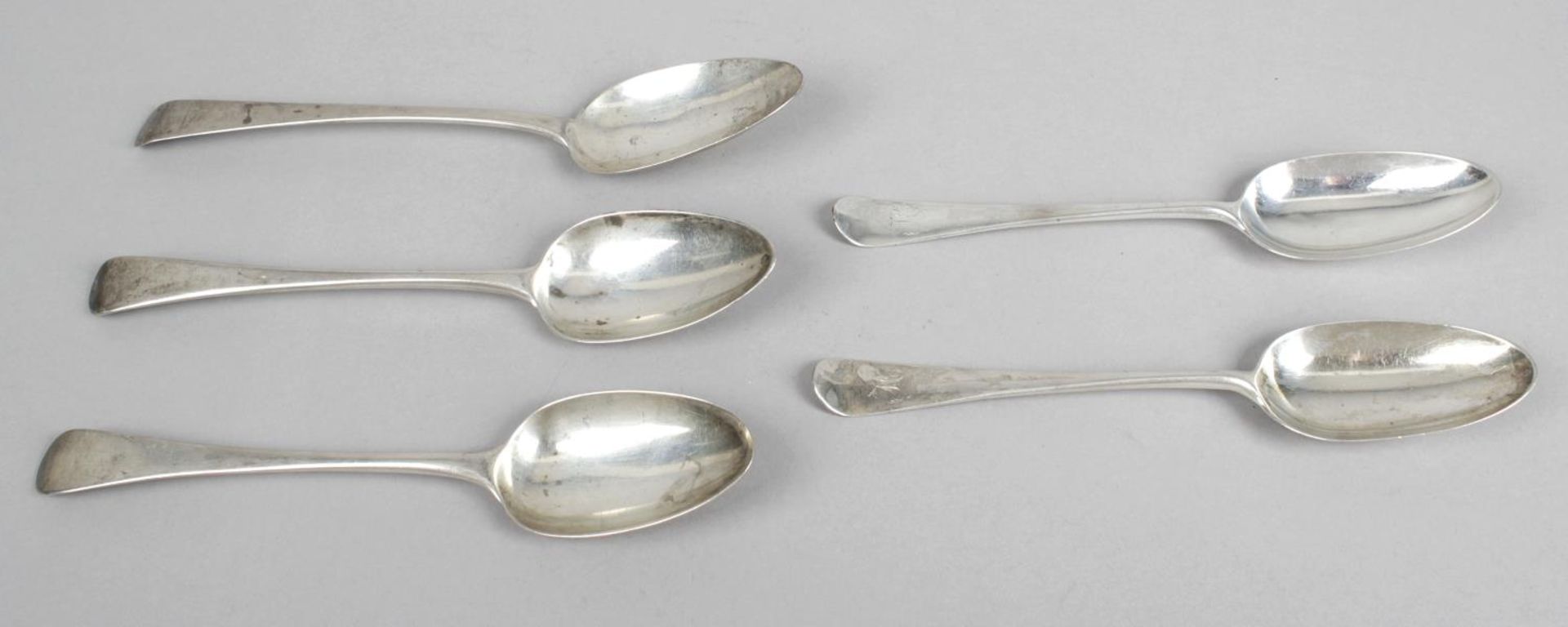 A pair of early George III silver table spoons,