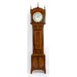 A 19th century mahogany eight-day silvered dial longcase clock marked Evill,