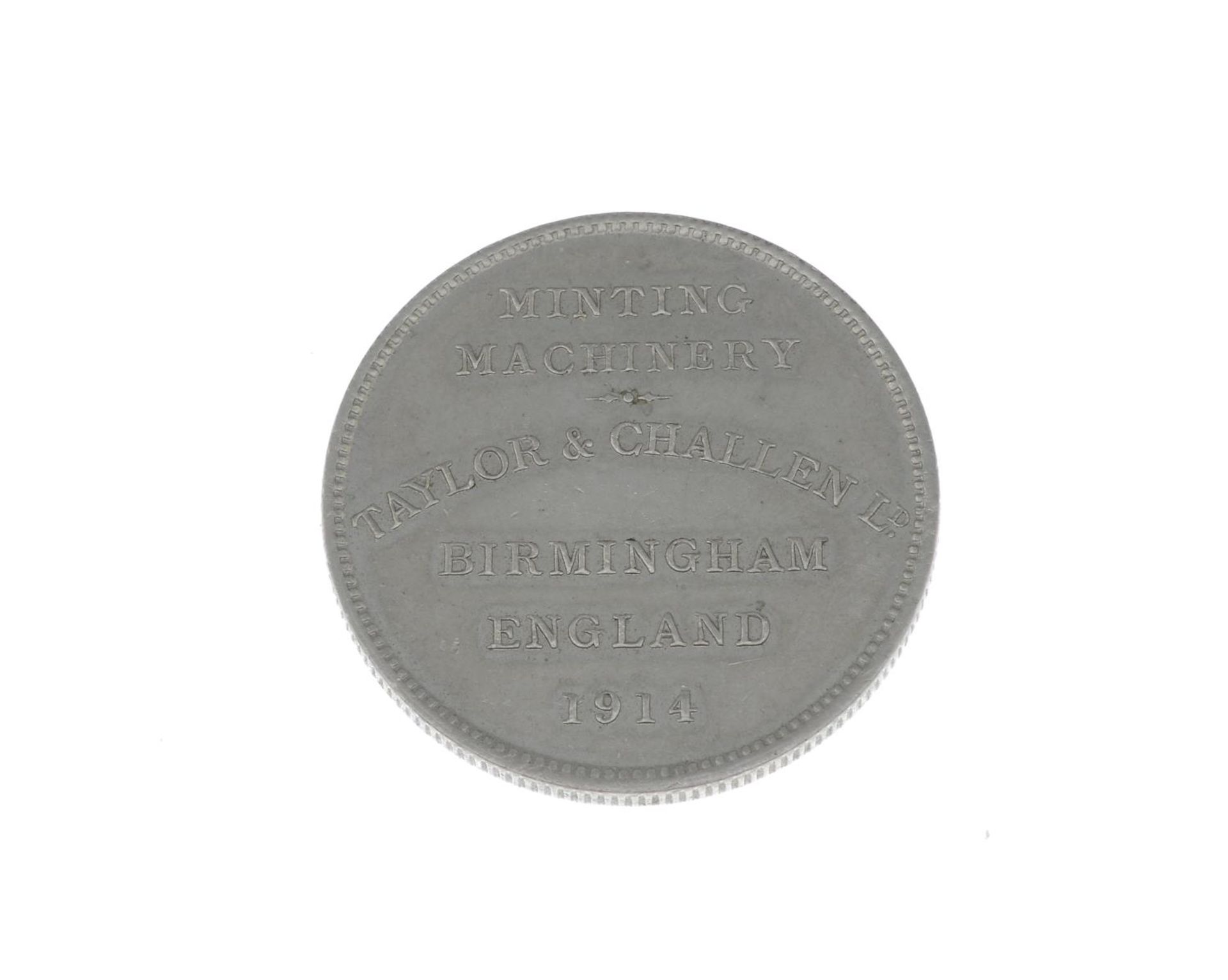 Birmingham, Taylor & Challen Ltd, cupro-nickel advertising token dated 1814, coining press, rev. - Image 2 of 2