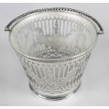 A mid-Victorian silver sugar basket modelled as a pail,
