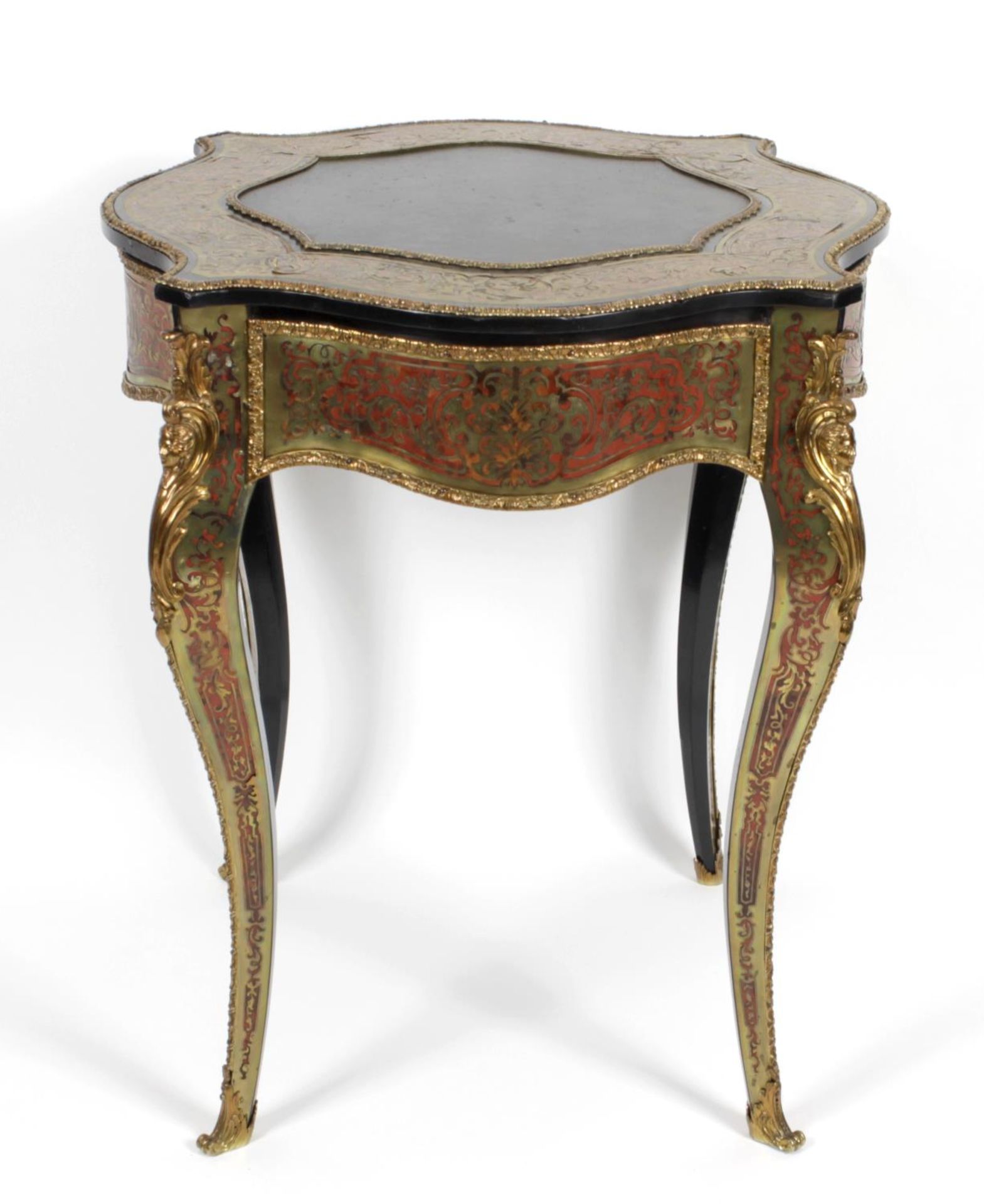 A 19th century boulle work table,