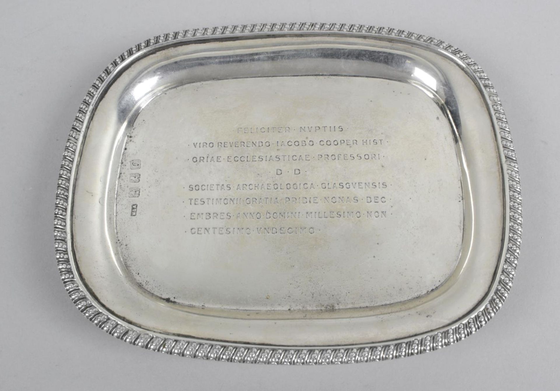 An early George V Scottish silver small salver or dish,