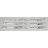 A set of six late Victorian silver table forks,