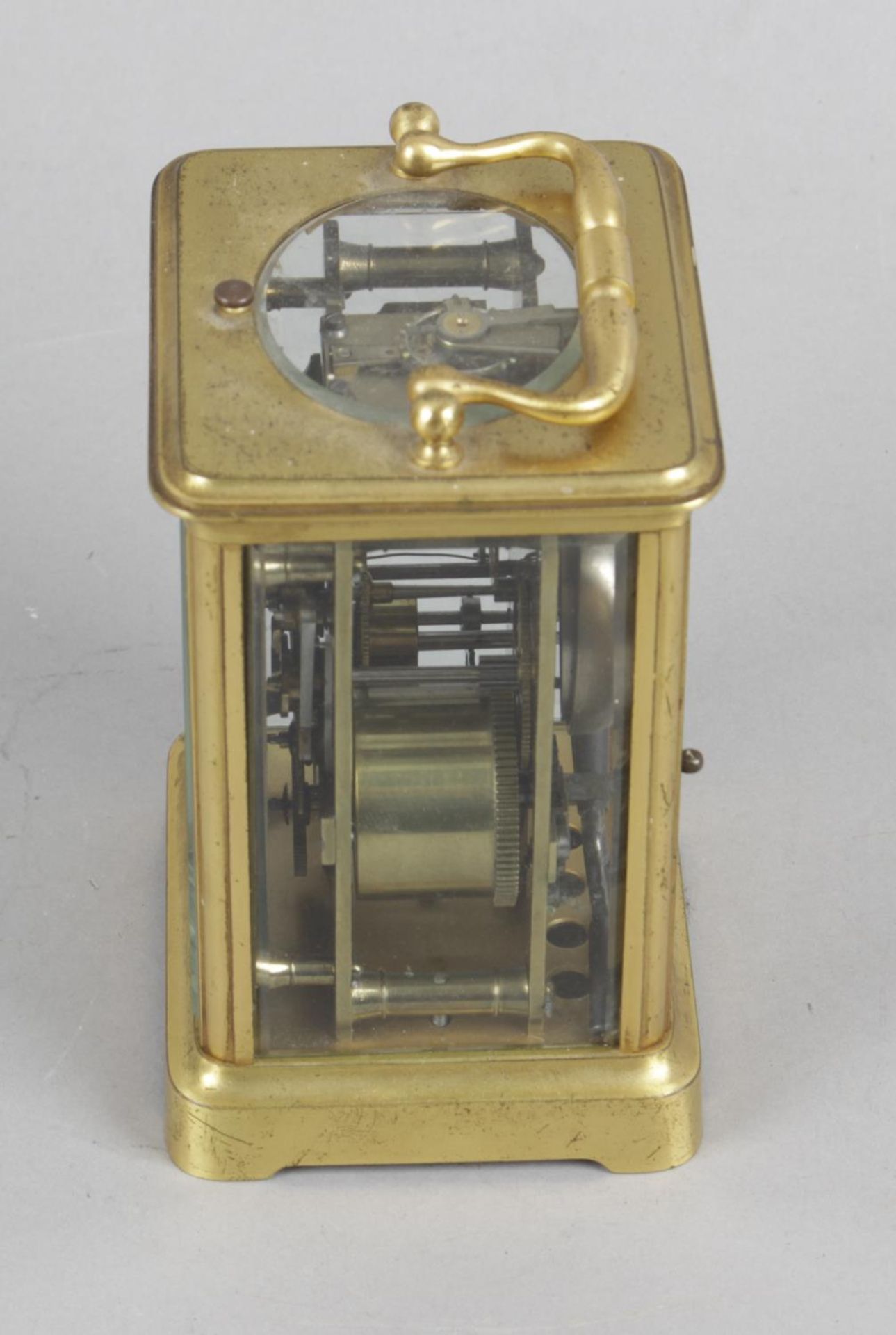 A late 19th century gilt metal cased repeater carriage clock, - Bild 2 aus 5