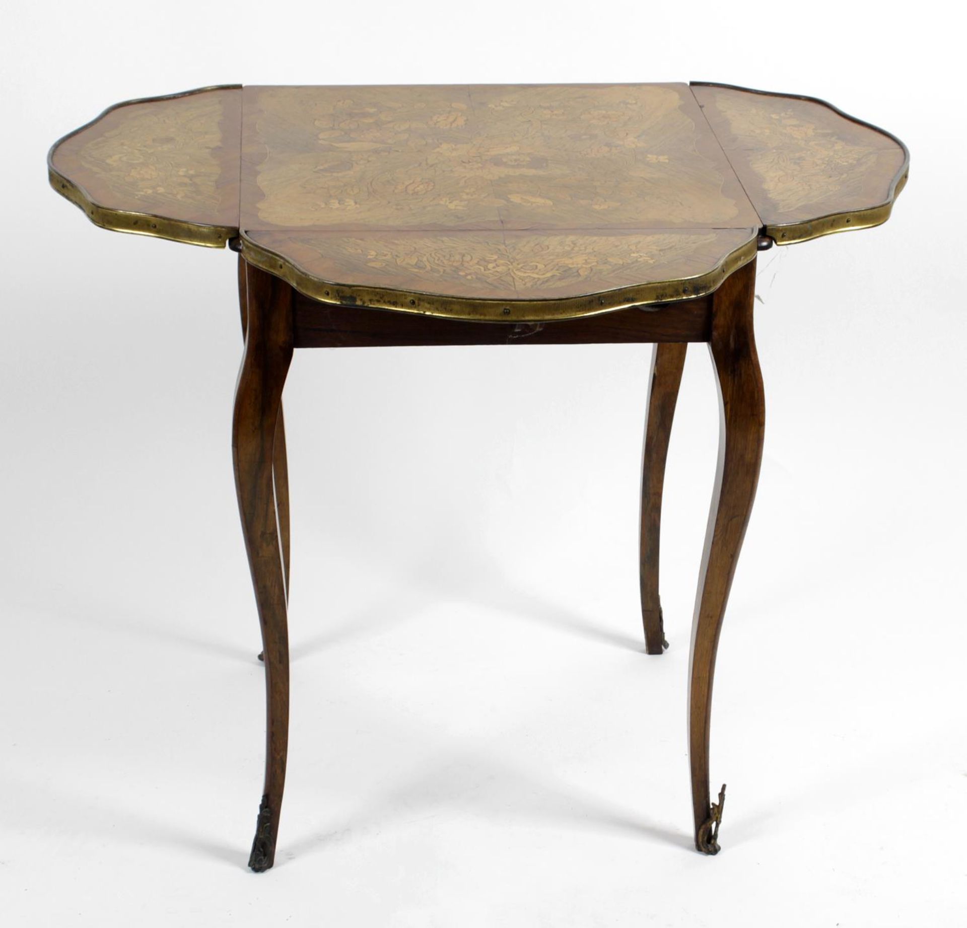 A late 19th century marquetry inlaid occasional table,