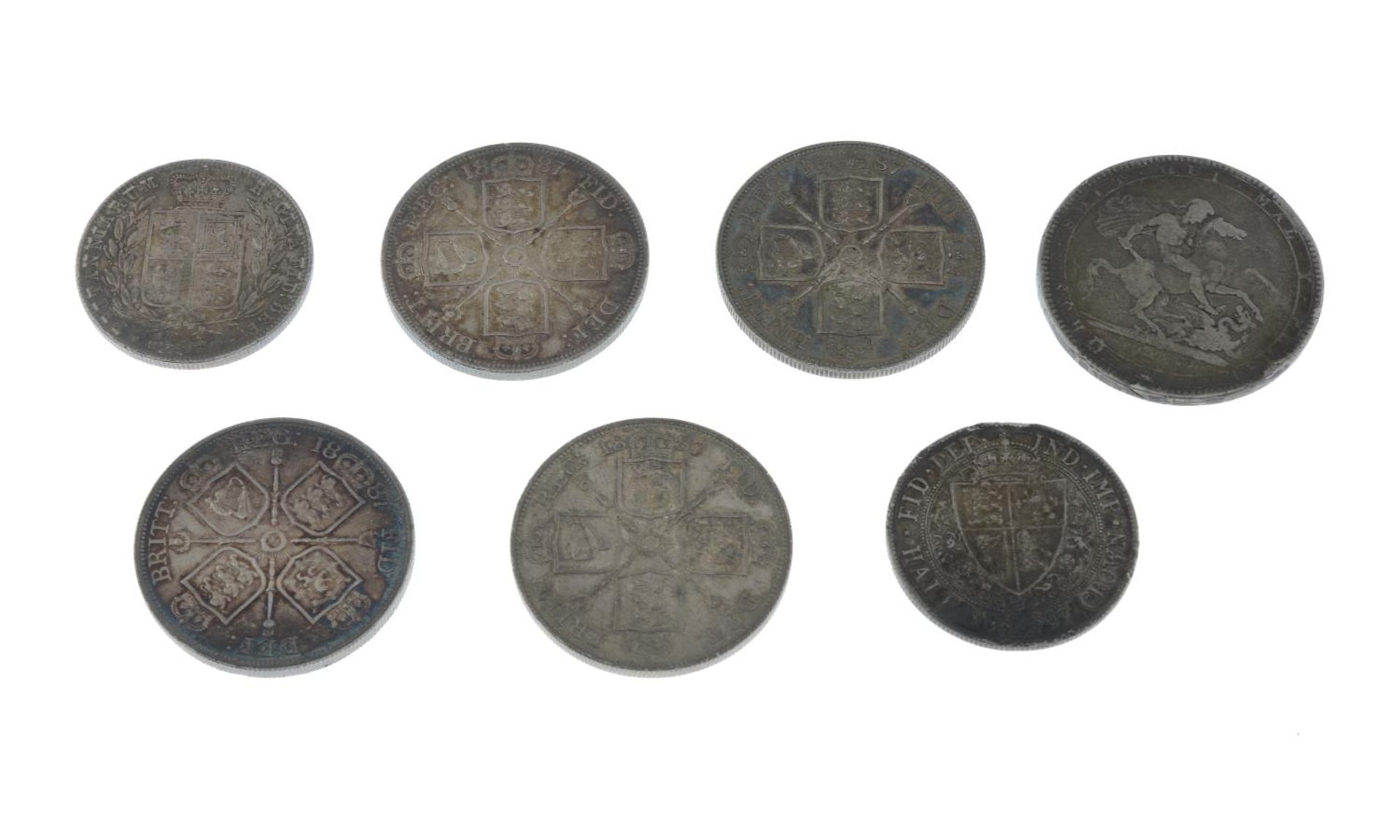 British silver coins (7), - Bild 2 aus 2