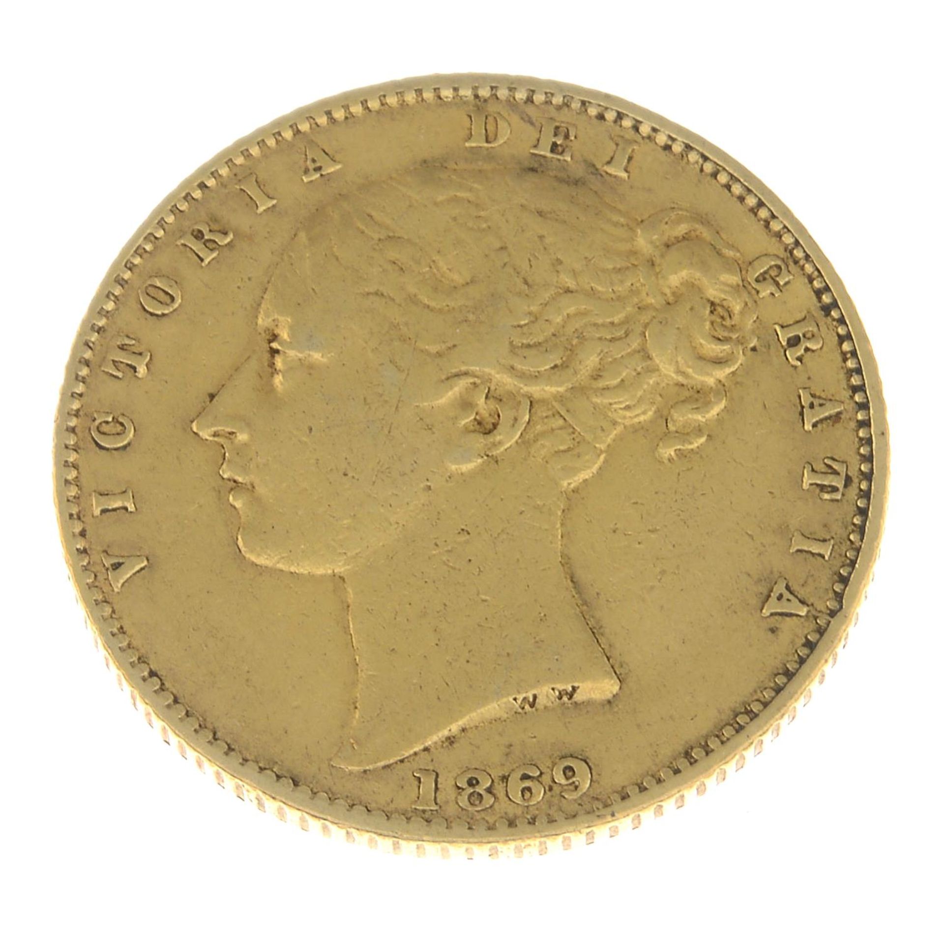 Victoria, Sovereign 1869, young head, die no.21 (S 3853).