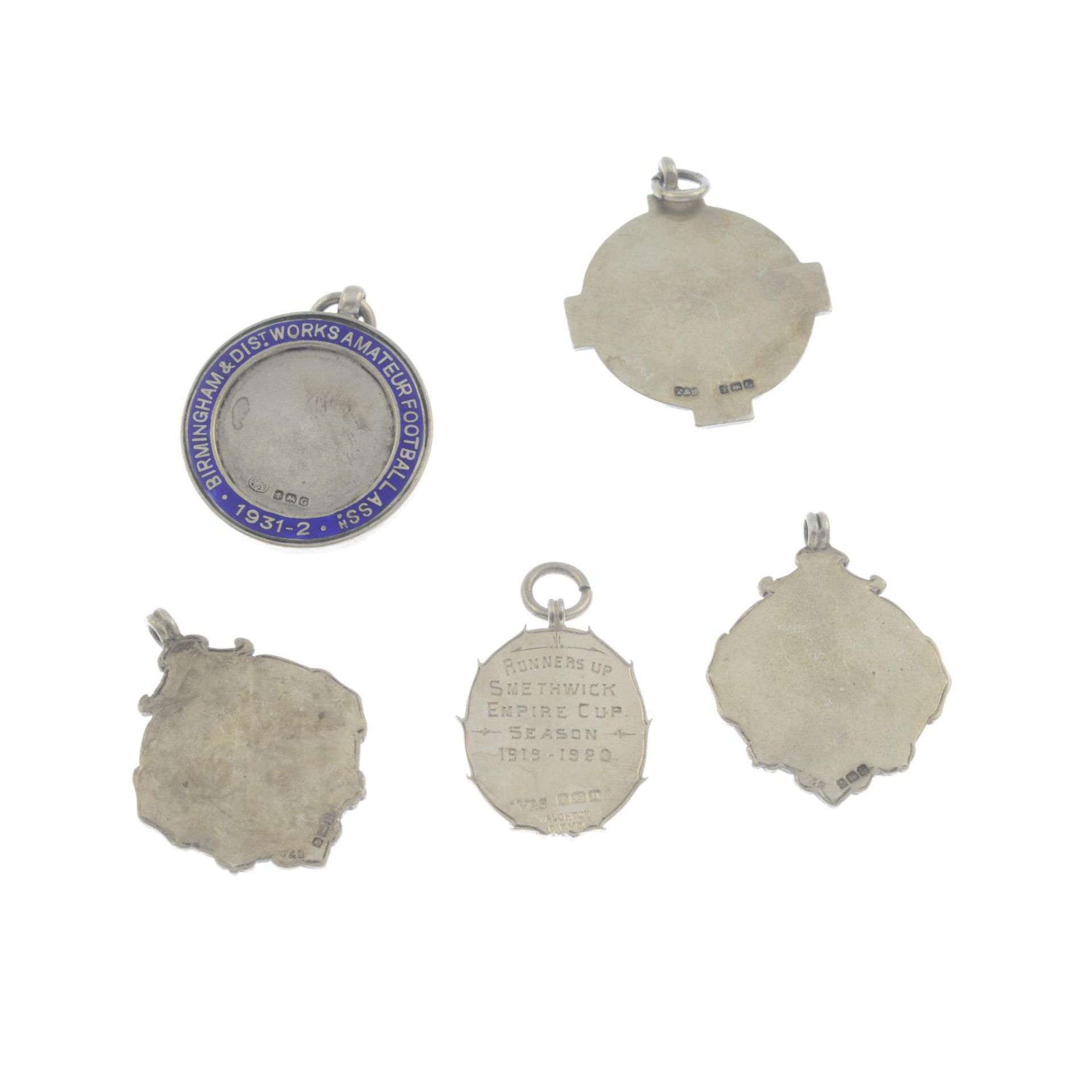 Five silver and enamel medallions.Hallmarks for Birmingham 1919, - Bild 2 aus 2