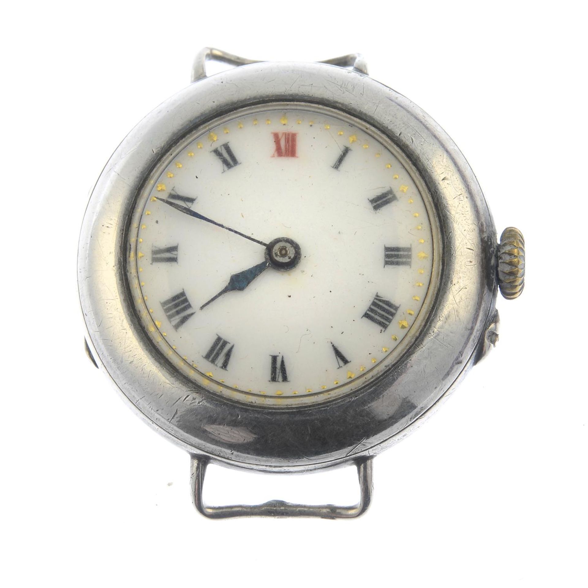 A silver pocket watch, - Bild 2 aus 2