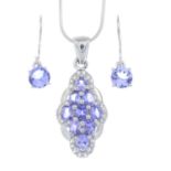 A selection of tanzanite jewellery,