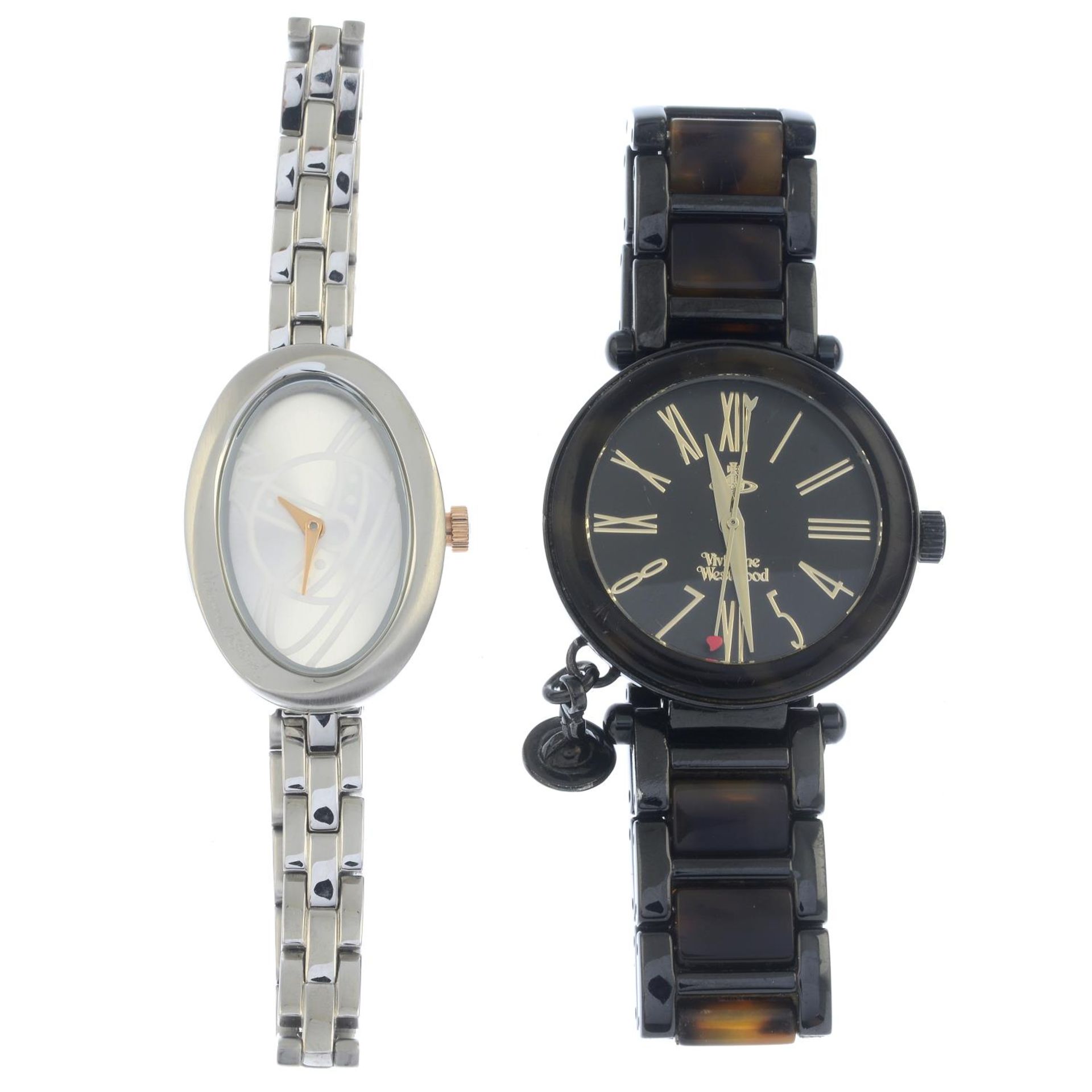 Two watches, by Vivienne Westwood.Signed Vivienne Westwood.Stamped stainless steel.Lengths 17 and