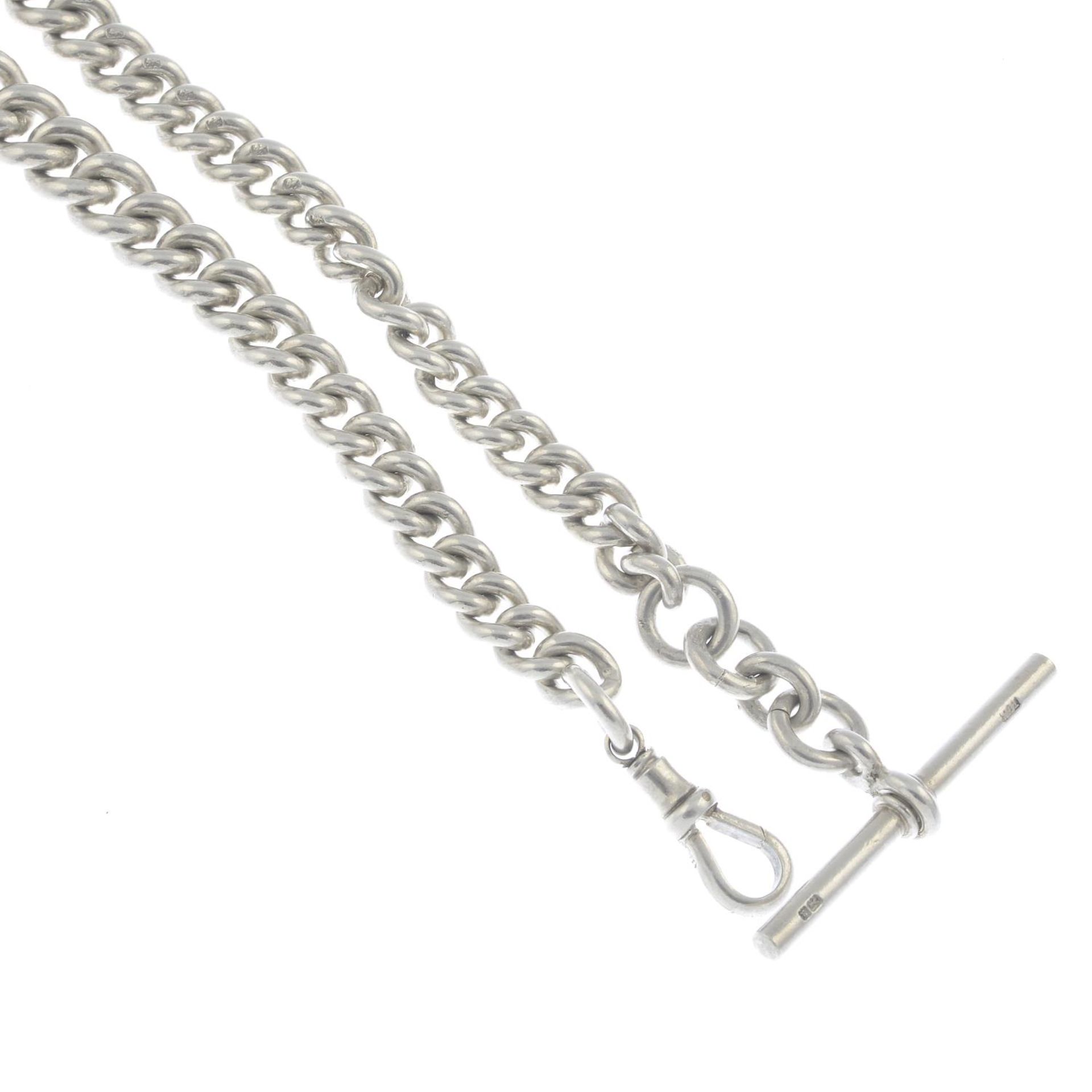 A late Victorian silver Albert chain.Hallmarks for 1900.Length 34.5.