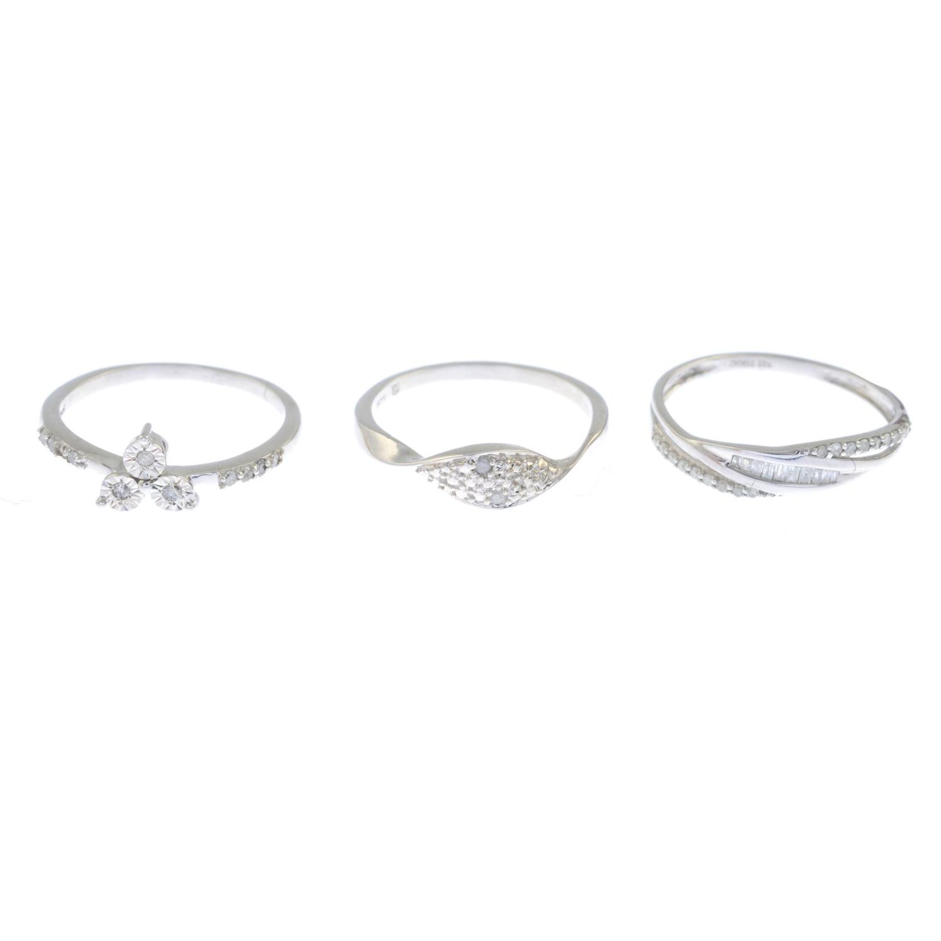 Six single-cut diamond dress ring.Estimated total diamond weight 0.30ct.Stamped 925. - Bild 2 aus 2