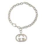 A silver Britt bracelet, by Gucci.