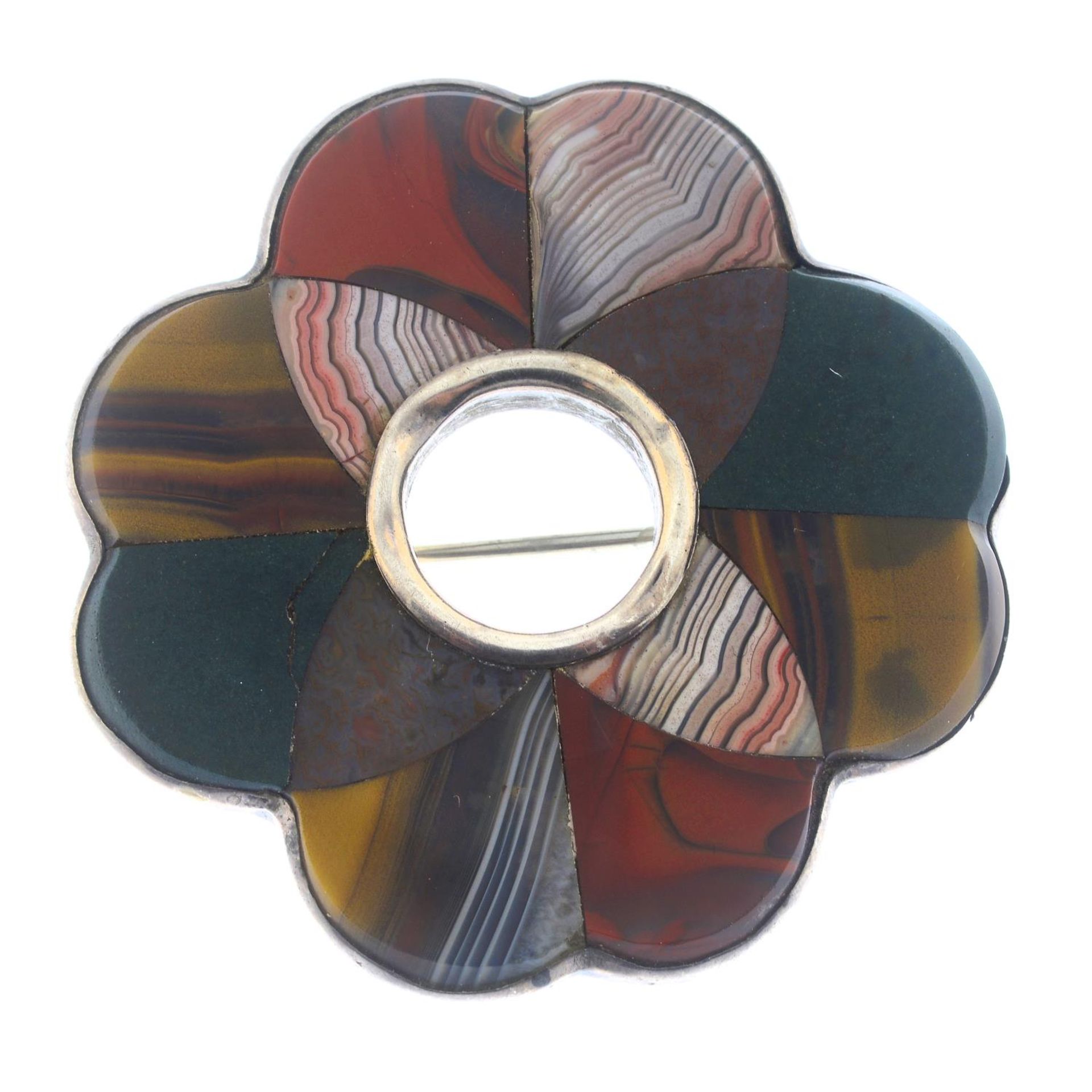 A Scottish agate brooch.