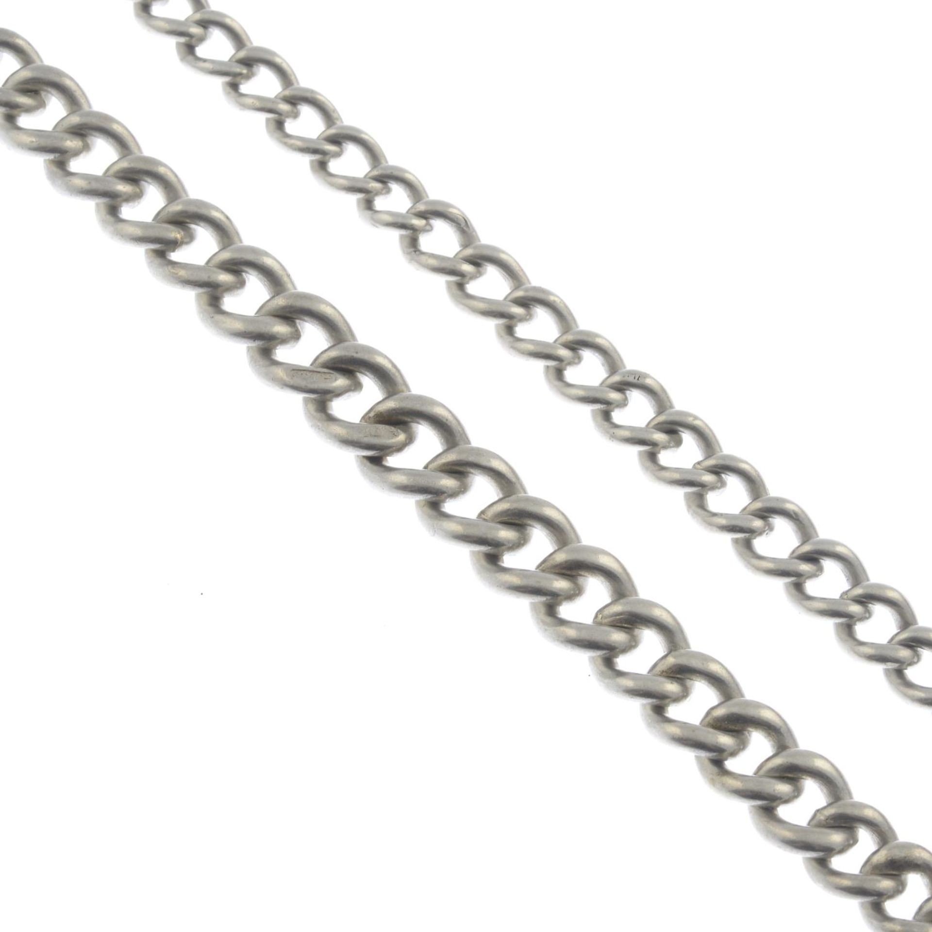 Two silver Albert chains.