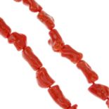 A coral necklace.