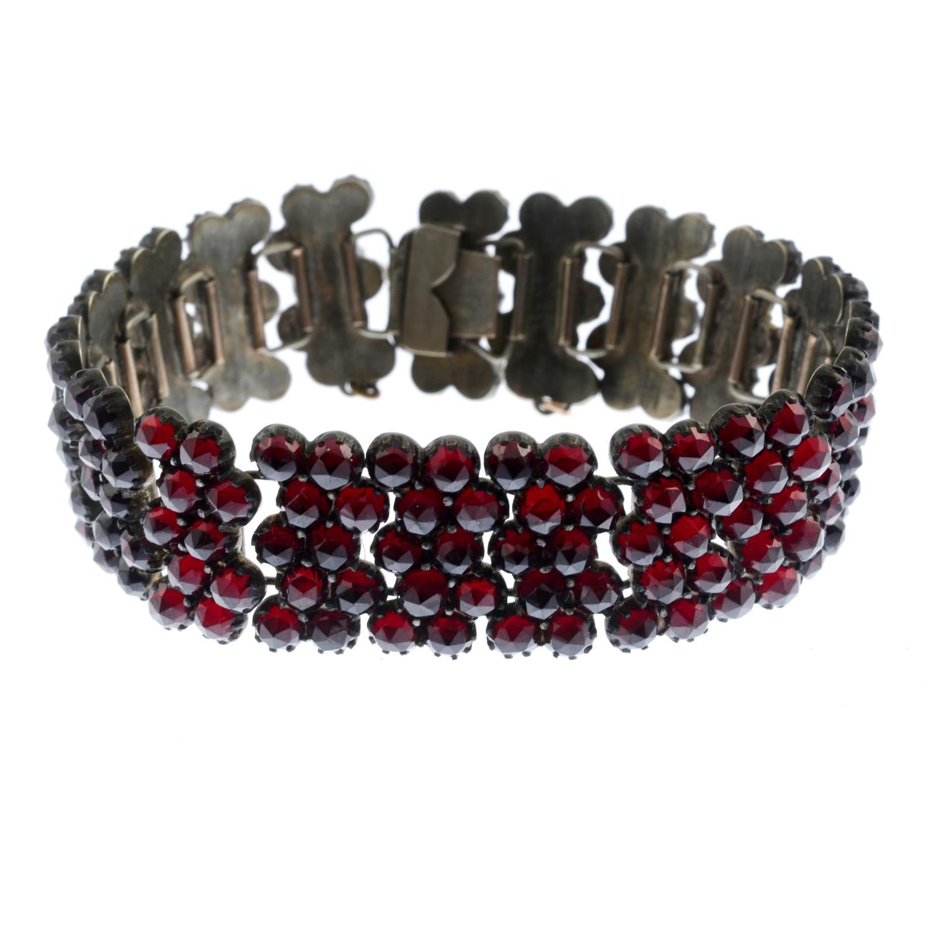 A 19th century Bohemian garnet bracelet.