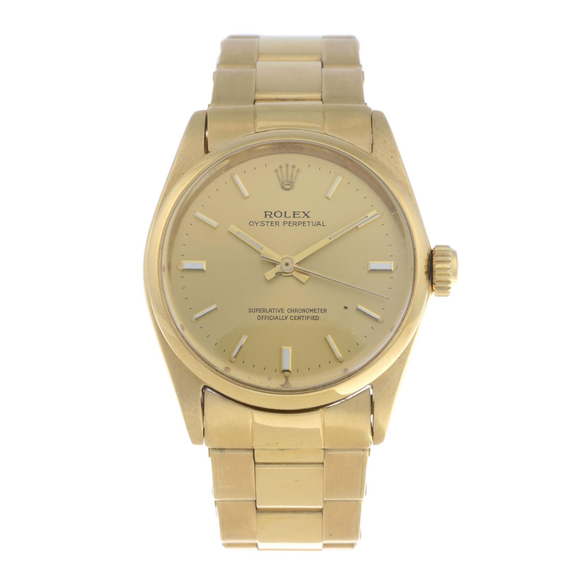 ROLEX - a mid-size Oyster Perpetual bracelet watch.