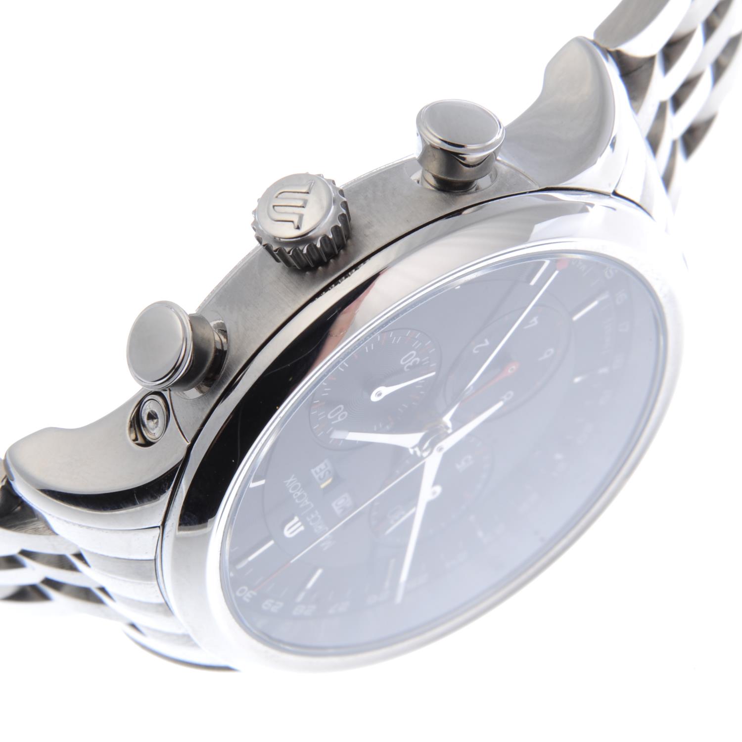 MAURICE LACROIX - a gentleman's Les Classiques triple-date chronograph bracelet watch. - Image 3 of 4