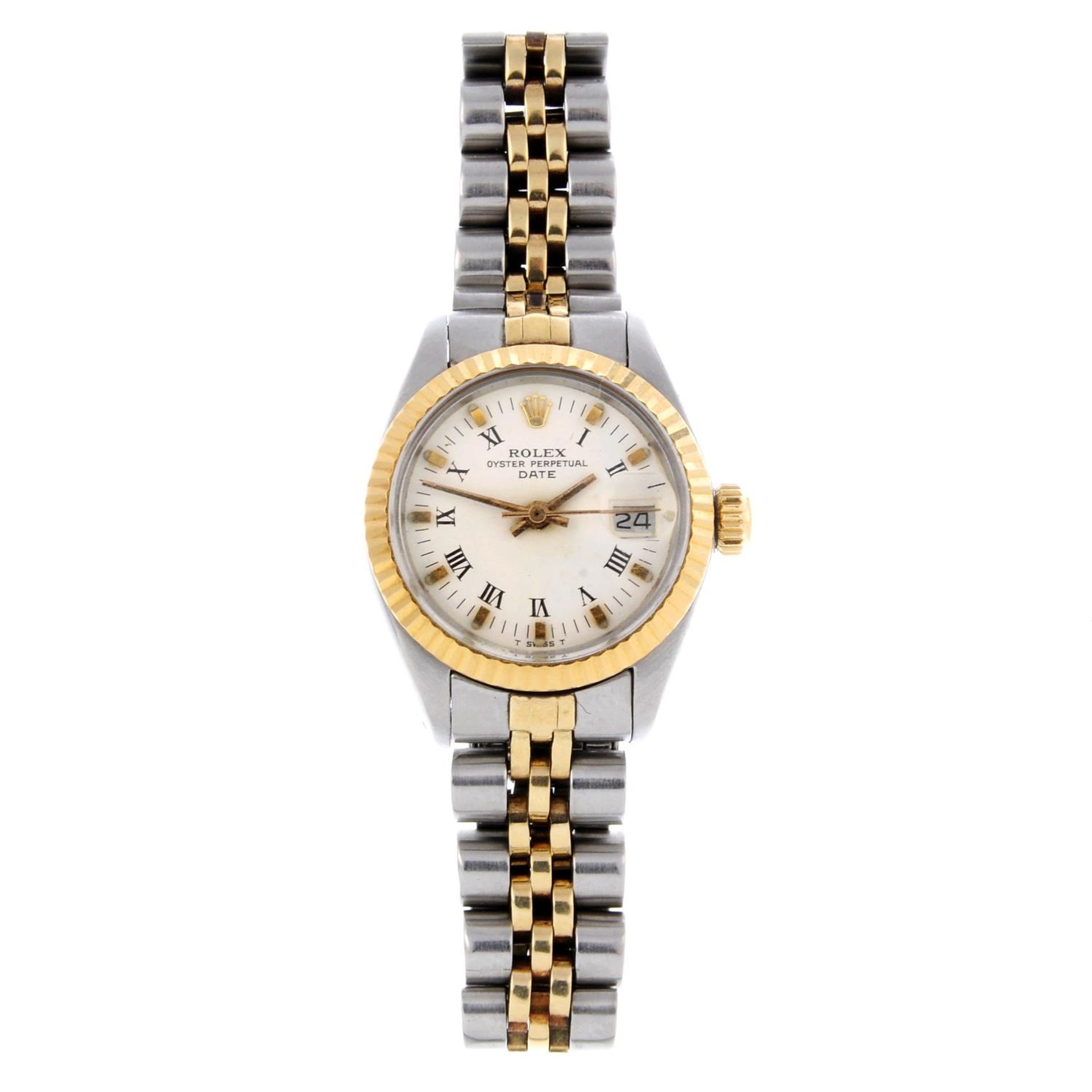 ROLEX - a lady's Oyster Perpetual Date bracelet watch.