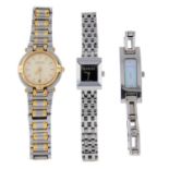 A group of six assorted Gucci watches, all lady's examples.