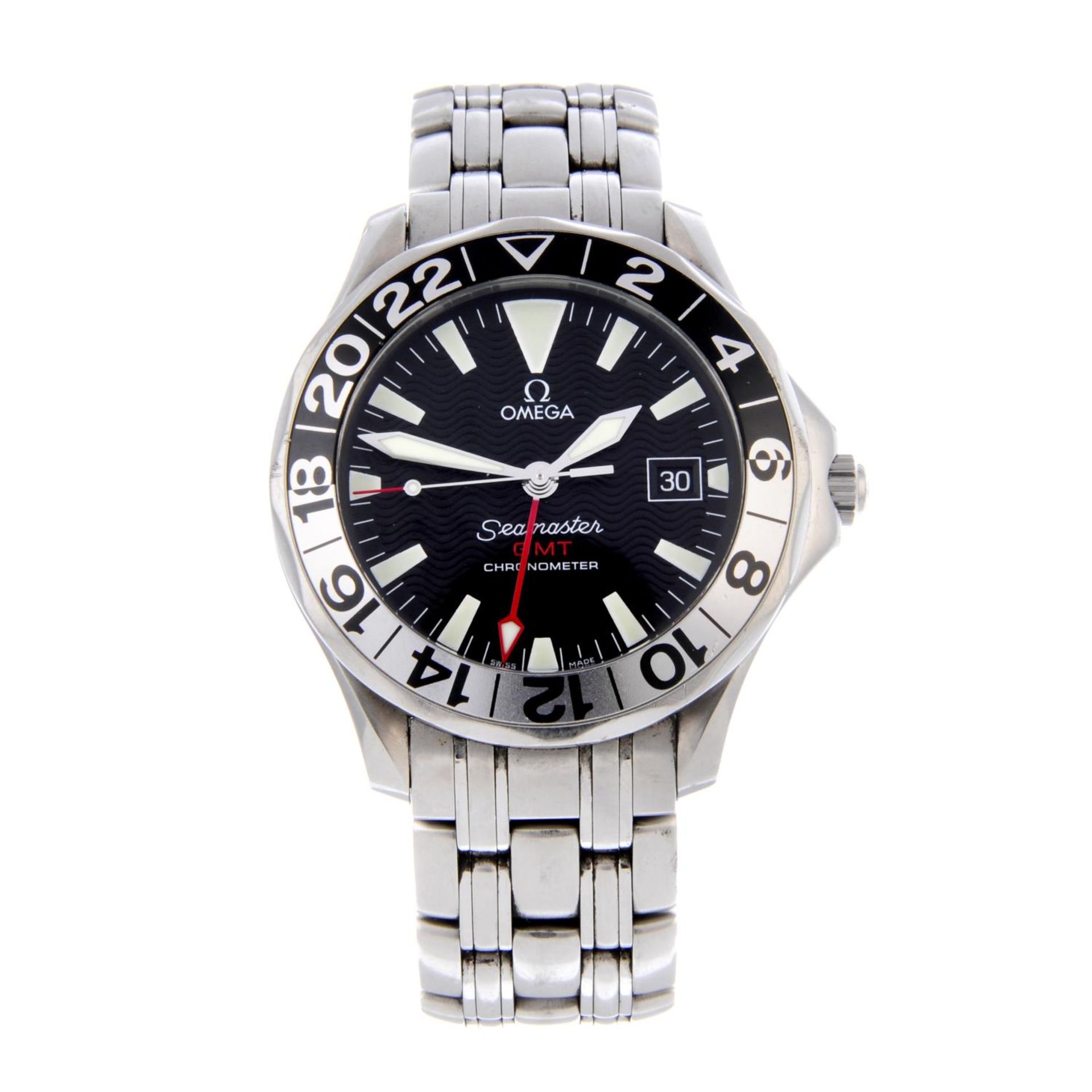 OMEGA - a gentleman's Seamaster GMT bracelet watch.