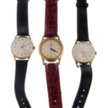 A group of five assorted watches, to include a 9ct gold example and an example by Seiko.