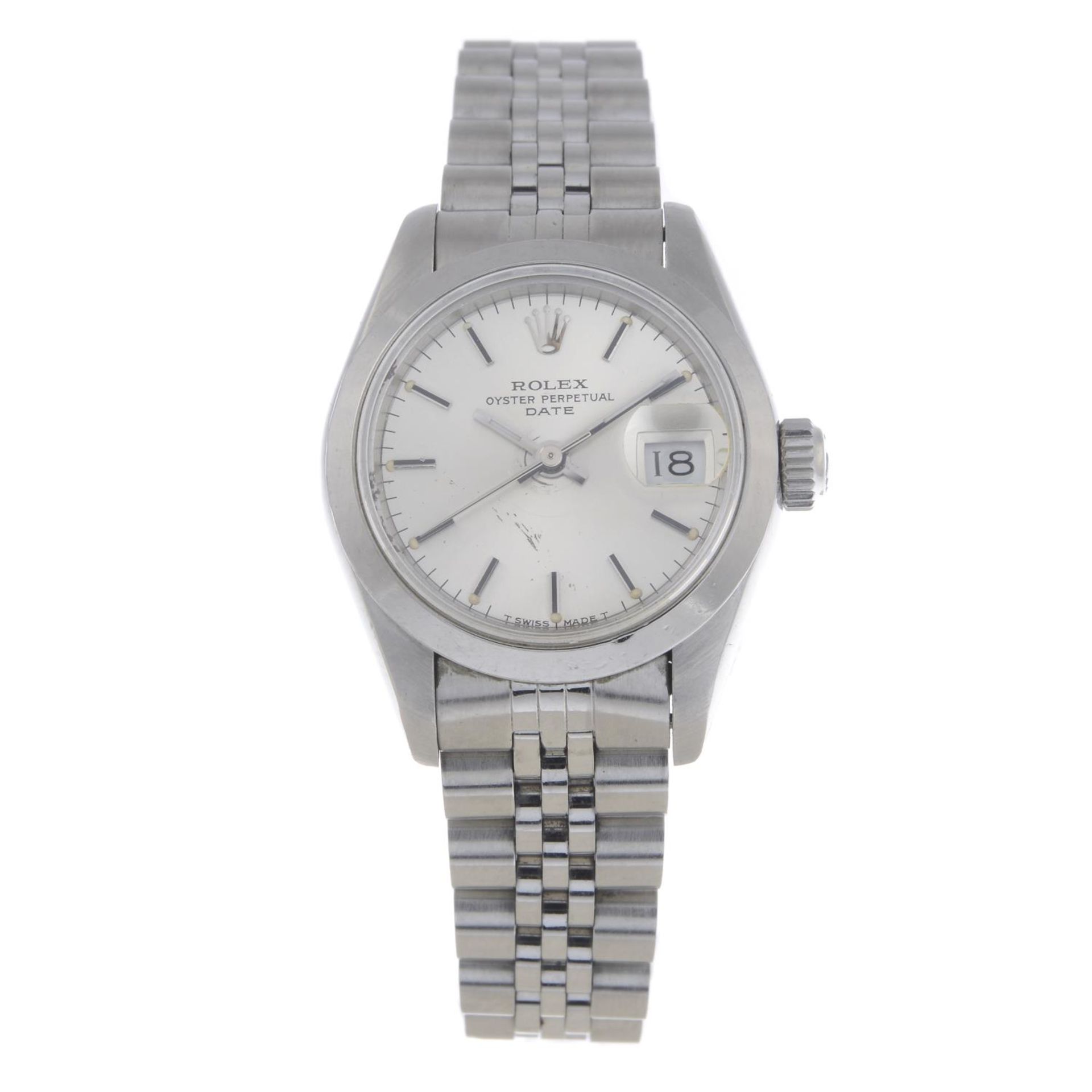 ROLEX - a lady's Oyster Perpetual Date bracelet watch.