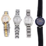 A group of four assorted Tissot watches, to include two lady's PR100 examples.