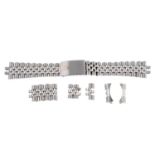 ROLEX - a gentleman's stainless steel Jubilee bracelet with end links.