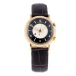 JAEGER-LECOULTRE - a gentleman's Memovox alarm wrist watch.